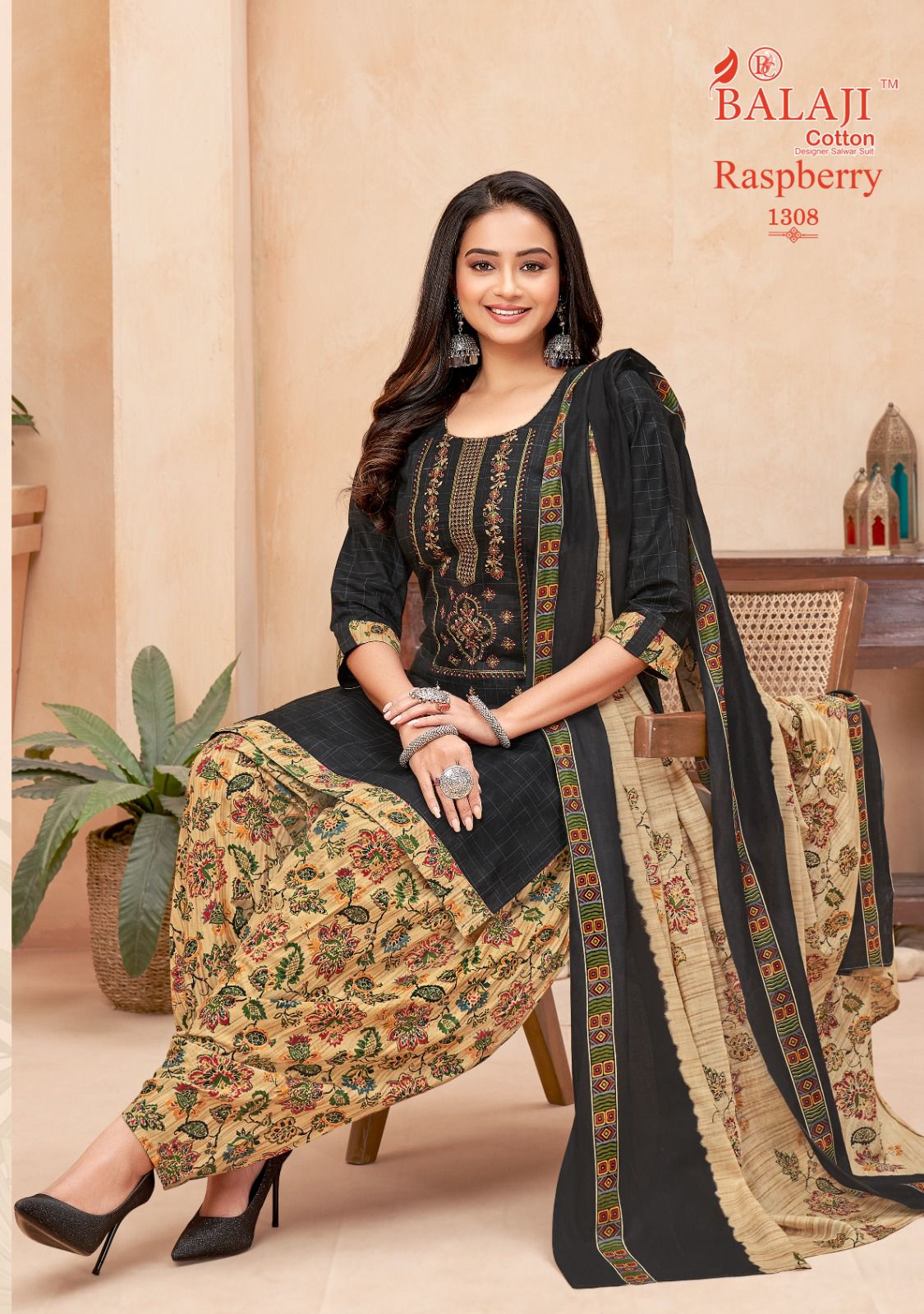 Balaji Raspberry Vol 13 Embroidery Cotton Dress Material
